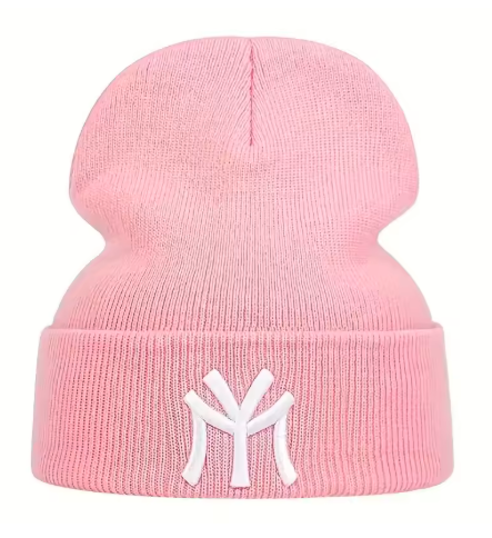 NY Logo Beanie — Pink